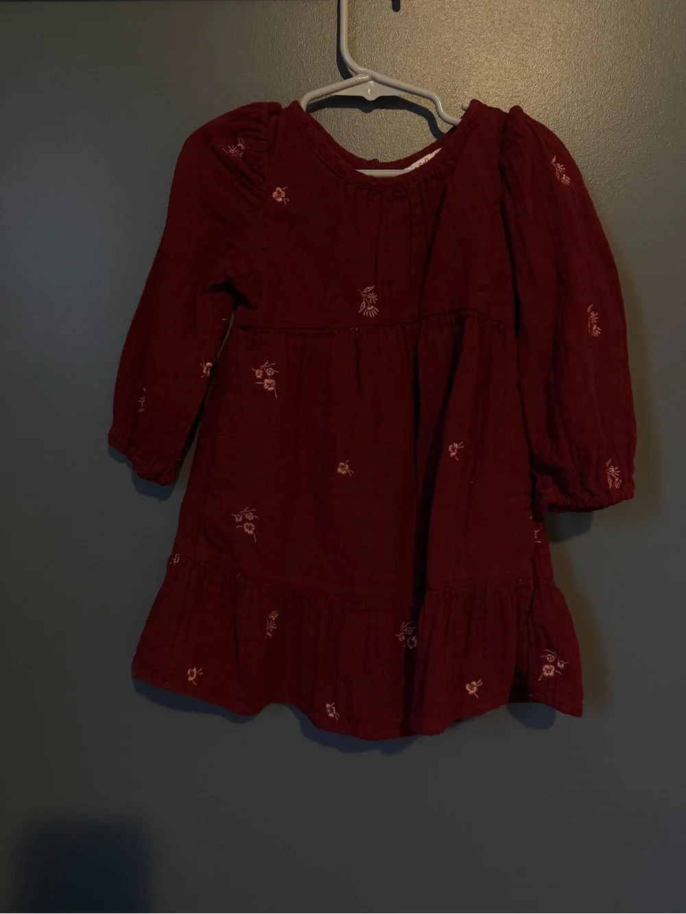 cat and jack burgundy dress & Long-Sleeve Floral Embroidered Toddler dress